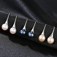 Load image into Gallery viewer, 925 Silver Natural Freshwater Pearl Drop Earrings For Women Fine Jewelry