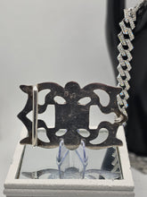 Load image into Gallery viewer, Amazing Navajo Sterling Silver Belt Buckle With Turquoise Center Stone Accent