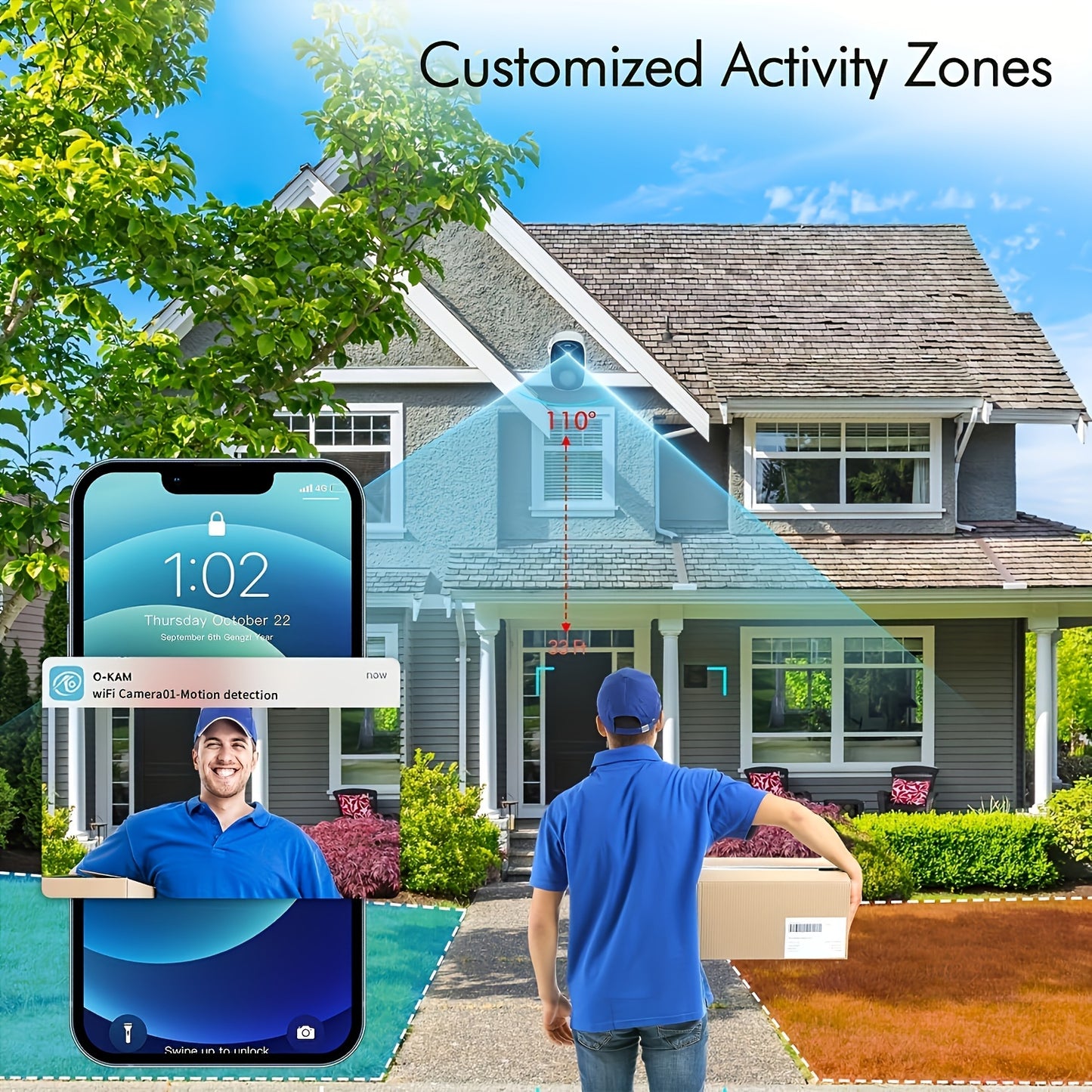 2K 3MP Wireless Outdoor Security Camera with Spotlight, Siren Alarm, 2-Way Audio, Color Night Vision, AI & PIR Motion Detection, and AI Detection for Home Security