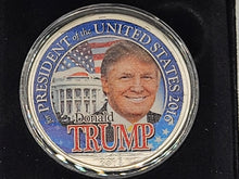 Load image into Gallery viewer, 1oz Silver .999 Fine Silver Colored President Trump Silver Round in Original Case .999 Silver Round 1 oz