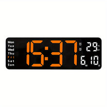 Load image into Gallery viewer, Large Screen Digital Wall Clock With Indoor Temperature Date Week Display, Desk Countdown Digital Timer, 13 Inch Nordic Simple Living Room 10-level Brightness Adjustment Auto Light Led Dual Alarm Clock With Remote Control (Bu