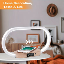 Load image into Gallery viewer, Advanced LED Desk Lamp with Wireless Charger, USB Port, and Multi-Functional Clock - Foldable, Adjustable, and Energy-Efficient - Perfect for Desktop, Bedroom, Bedside, Office, and Study