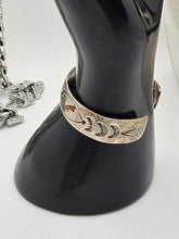 Load image into Gallery viewer, Old Native American Vintage Sterling Silver Jewelry Cuff Turquoise Inlay