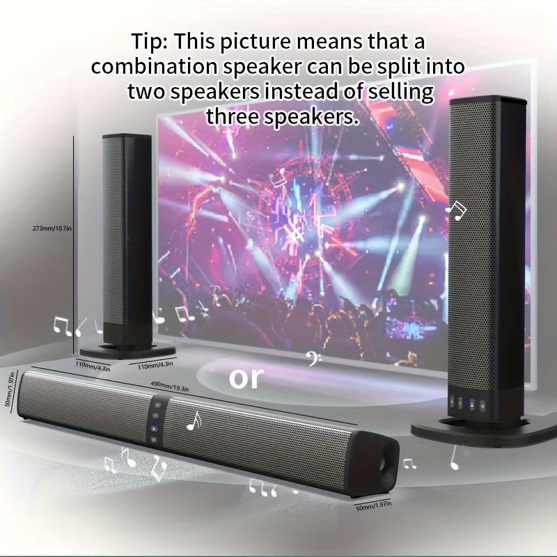 20W 3D Wireless Home Theater Computer Stereo Surround Speakers - Transformable into Two TV Speakers - Perfect Gift for Any Occasion