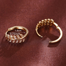 Load image into Gallery viewer, Leaf-Shaped Hoop Huggie Earrings Inlaid zirconia 18K Gold Plated Holiday Jewelry For Women Girls 1Pair