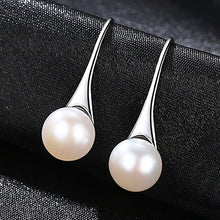 Load image into Gallery viewer, 925 Silver Natural Freshwater Pearl Drop Earrings For Women Fine Jewelry