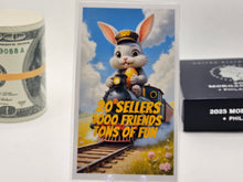 Load image into Gallery viewer, 2 Grains Pure Silver Bar in Card Assay .999 Dog Pooping Collectable Card Bunny on Rev