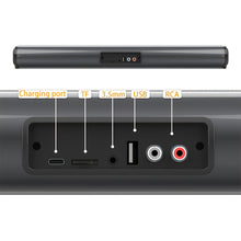 Load image into Gallery viewer, 20W Home Theater Bar Speaker System with Built-in Subwoofer - Wireless & Wired, USB Charging, Remote Control, 5.0 Surround Sound, Ideal for TV, Computer, and Music Players, Home Entertainment | Modern Home Theater | Durable B