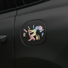 Load image into Gallery viewer, 1pc Car Sticker Fuel Consumption Sticker Shiny Fuel Tank Cap Sticker Car Body Fuel Tank Cap Decorative Sticker Cartoon Reflective Personality Car Sticker