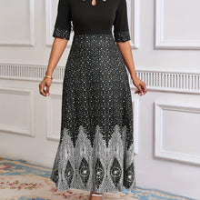 Load image into Gallery viewer, Flawless Floral Print Cut Out Dress - Chic Half Sleeves & Stylish Crew Neck - Perfect for Parties & Banquets - Feminine Elegance - Premium Womens Clothing