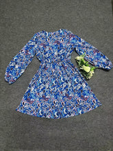 Load image into Gallery viewer, Chic Paisley Print Drawstring Dress - Alluring Surplice Neckline & Adjustable Long Sleeves - Figure-Flattering Womens Clothing for Versatile Style