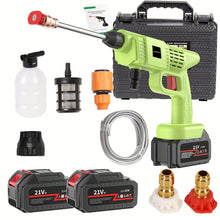 Load image into Gallery viewer, Portable Cordless Handheld High Pressure Car Wash Gun, 2 Rechargeable Battery Powered, Nozzle Stainless Steel Handheld Pressure Car Wash Gun Cleaning Kit For Car Detailing, Fencing, Floor Cleaning, Plants And More.