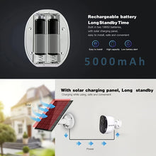 Load image into Gallery viewer, Security Camera Wireless Outdoor, 3MP Night Vision with Spotlight, Wire-Free Battery Solar Powered, Human Detection, with Solar Panel, PIR Human Detection, 2-Way Talk, IP65 Waterproof, SD Card/Cloud Storage, Security Cameras