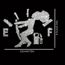 Load image into Gallery viewer, 1pc Car Sticker Fuel Consumption Sticker Shiny Fuel Tank Cap Sticker Car Body Fuel Tank Cap Decorative Sticker Cartoon Reflective Personality Car Sticker