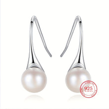 Load image into Gallery viewer, 925 Silver Natural Freshwater Pearl Drop Earrings For Women Fine Jewelry
