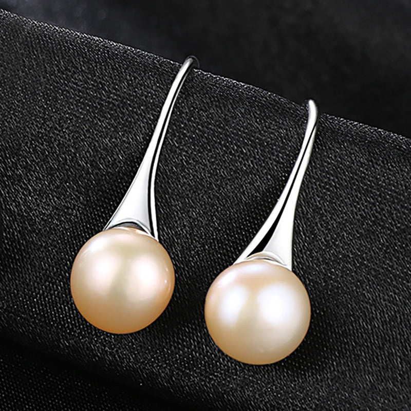 925 Silver Natural Freshwater Pearl Drop Earrings For Women Fine Jewelry
