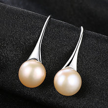 Load image into Gallery viewer, 925 Silver Natural Freshwater Pearl Drop Earrings For Women Fine Jewelry