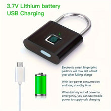 Load image into Gallery viewer, 1pc Mini Smart Fingerprint Padlock, Security Door Lock, Antitheft Keyless USB Rechargeable Lock For Suitcase Luggage