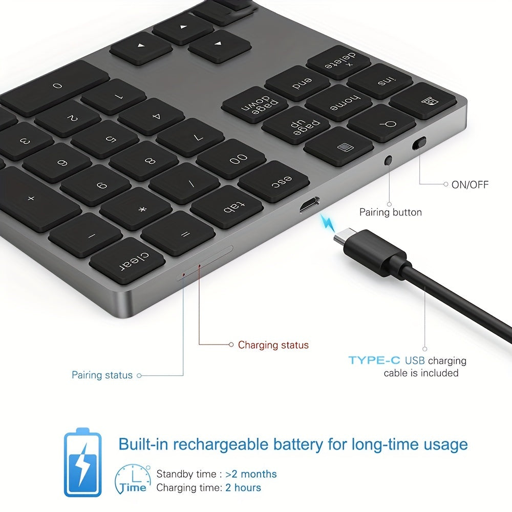 Rechargeable Wireless Digital Keyboard Suitable For Financial Accounting Stock Portable Wireless Office Computer Keyboard