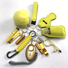 Load image into Gallery viewer, 12pcs Safety Keychain Full Set, Self Defense Security Keychain Set With Personal Alarm, Protective Keychain Accessories Gift For Women Valentines Gift