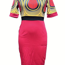 Load image into Gallery viewer, Chic Striped & Floral Print Bodycon Dress - Fashionable Figure-Hugging Style - Flattering Crew Neck & Short Sleeves - Perfect for Spring & Summer Wardrobe - Womens Clothing