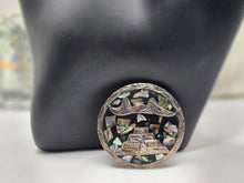 Load image into Gallery viewer, Amazing Aztec Style Real Native American Made Silver Pendant or Belt Buckle Indian Abiola Shell