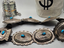 Load image into Gallery viewer, Amazing Vintage Native American Sterling Silver Jewelry with Turquoise Belt
