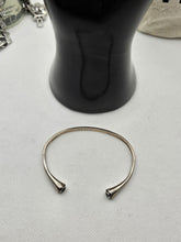 Load image into Gallery viewer, Antique 925 Silver Bangle Bracelet with Blue Stones at the Two Ends