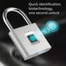 Load image into Gallery viewer, 1pc Mini Smart Fingerprint Padlock, Security Door Lock, Antitheft Keyless USB Rechargeable Lock For Suitcase Luggage
