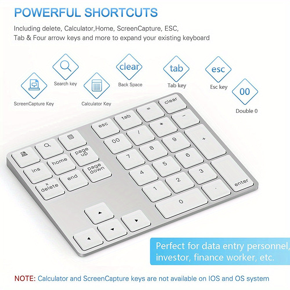 Rechargeable Wireless Digital Keyboard Suitable For Financial Accounting Stock Portable Wireless Office Computer Keyboard