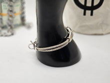 Load image into Gallery viewer, Women's 925 Sterling Silver Braided Bracelet with Three Gold Accents