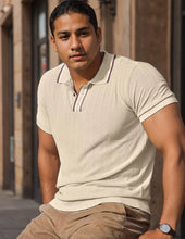 Load image into Gallery viewer, Men's Knitted Short Sleeve Textured Pullover Sweater, Stylish and Comfortable, Suitable for Casual Spring and Summer Wear"