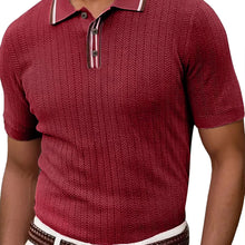 Load image into Gallery viewer, Men's Knitted Short Sleeve Textured Pullover Sweater, Stylish and Comfortable, Suitable for Casual Spring and Summer Wear"