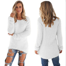 Load image into Gallery viewer, 2024 Women Warm Sweaters Solid Color O Neck Loose Knitted Pullover Long Sweater Casual Blouse Lady Hipster Comfortable Clothing