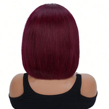 Load image into Gallery viewer, 7x5 Glueless Wig Human Hair 99J Burgundy 13x4 Bob Straight Pre Plucked Human Hair Wigs Transparent Pre Cut Bob Wig Human Hair