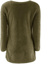 Load image into Gallery viewer, 2024 Women Warm Sweaters Solid Color O Neck Loose Knitted Pullover Long Sweater Casual Blouse Lady Hipster Comfortable Clothing