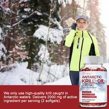 Load image into Gallery viewer, Antarctic Krill Oil - with Omega-3 EPA, DHA, Astaxanthin - Supports Brain,Cardiovascular,Joint,Eye & Skin Health - 120 Capsules