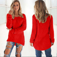 Load image into Gallery viewer, 2024 Women Warm Sweaters Solid Color O Neck Loose Knitted Pullover Long Sweater Casual Blouse Lady Hipster Comfortable Clothing