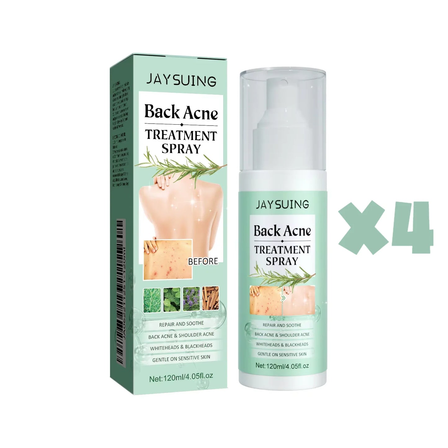 Jaysuing Repair Back Acne Care Spray Shoulder Pimple Remove Fade Acne Scar Soothe Body Nourish Skin Cleansing Body Pimples Spray