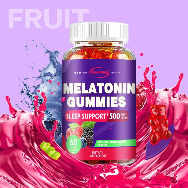 Melatonin Gummies - Sleep Aid, Relieve Stress, Fall Asleep Quickly, Improve Sleep Quality, Promote Deep Sleep - 60 Gummies