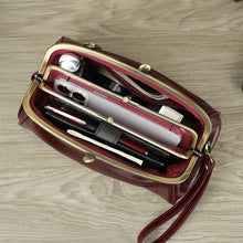 Load image into Gallery viewer, Genuine Leather Women Clutch Wallet Kiss Lock Design Luxury Female Purse Handbag Large Capacity Long Wallet Bag Phone Pocket
