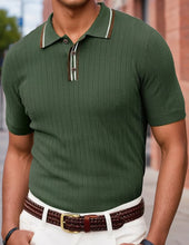 Load image into Gallery viewer, Men's Knitted Short Sleeve Textured Pullover Sweater, Stylish and Comfortable, Suitable for Casual Spring and Summer Wear"