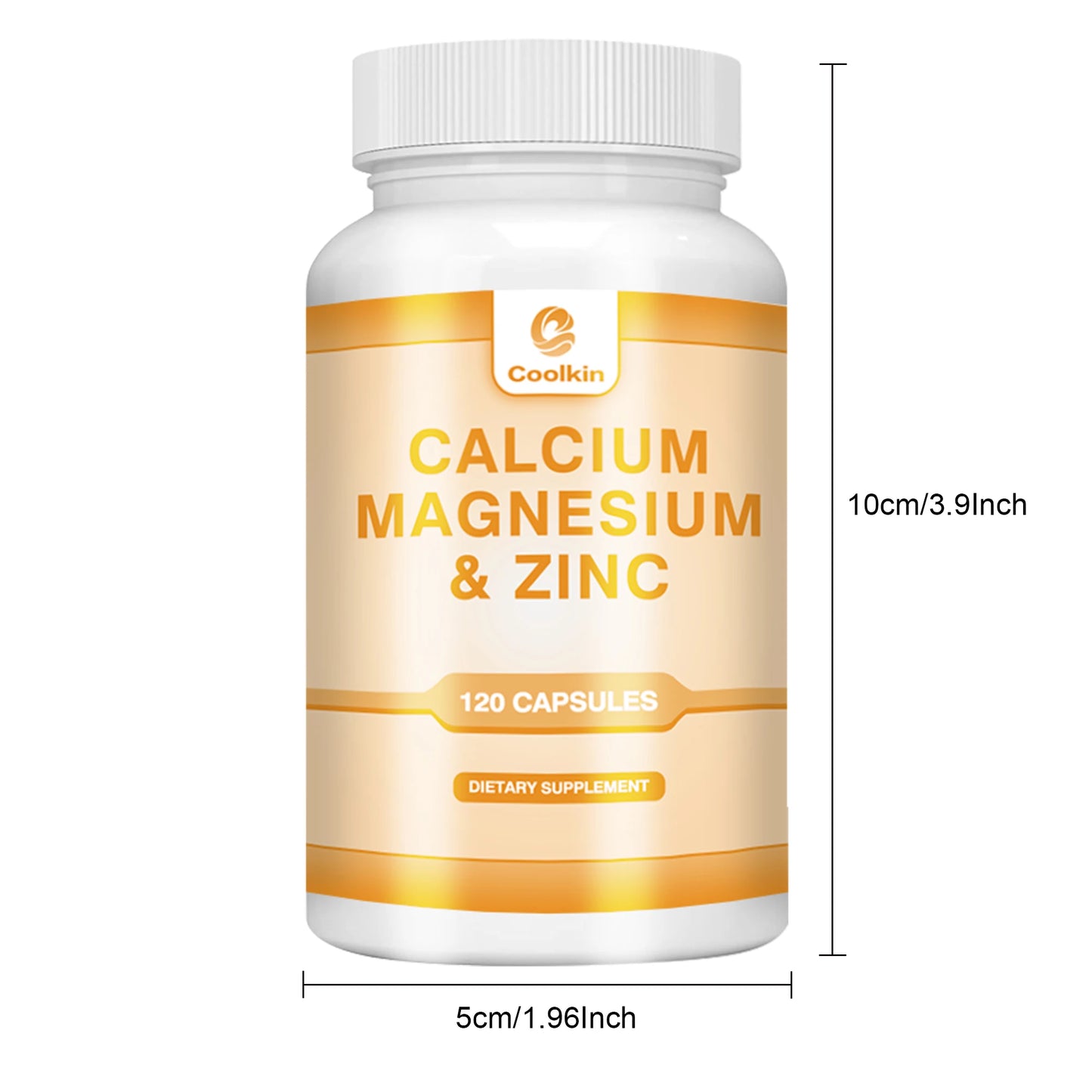 Calcium + Zinc + Magnesium Capsules - Support Bones, Teeth, Heart, and Enhance Immune System Function - 120 Capsules