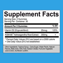Load image into Gallery viewer, Ashwagandha Gummies - Relieve Stress and Anxiety, Improve Sleep, and Boost Immunity - 60 Gummies