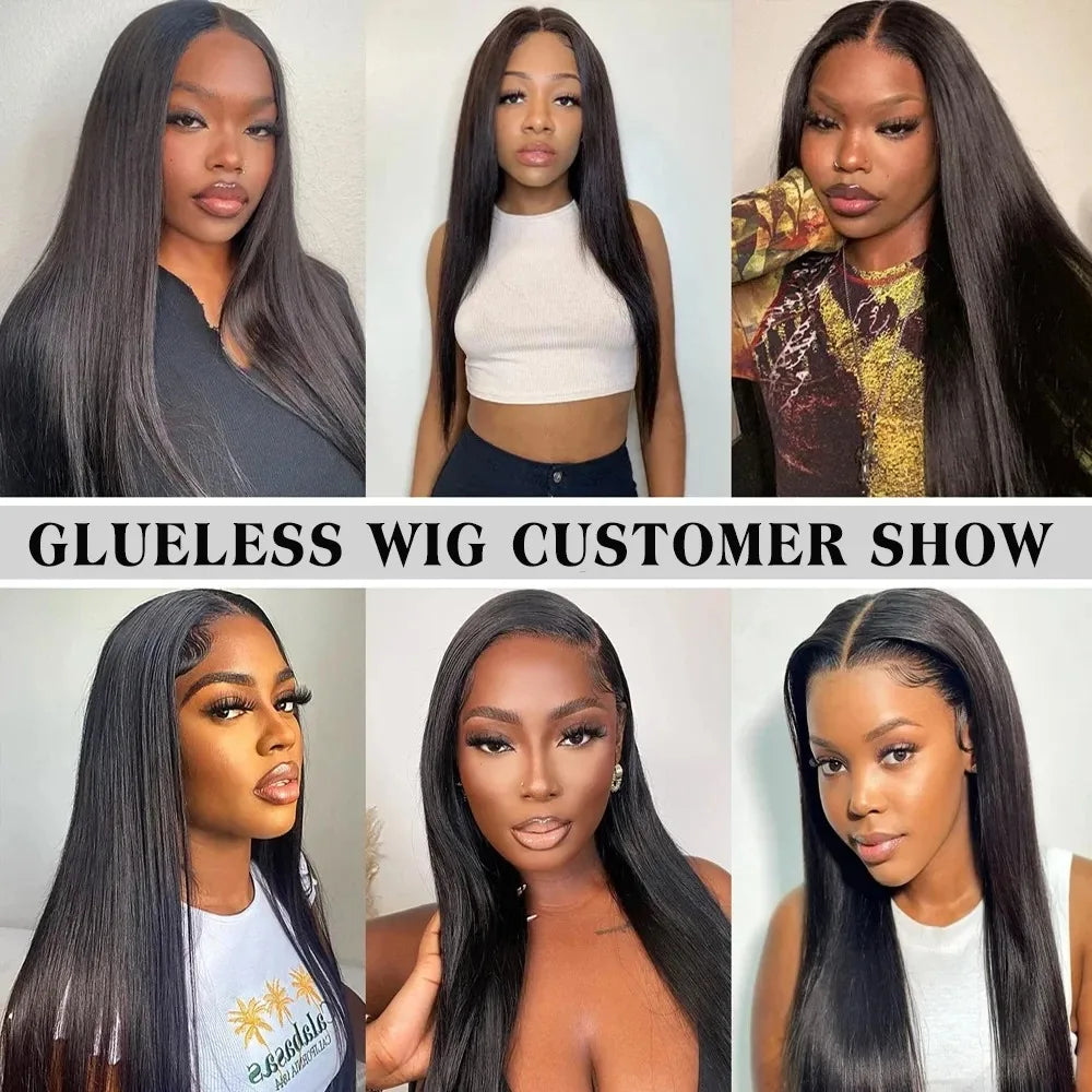 YKB 30 Inch Bone Straight Glueless Wigs Human Hair 5x5 6x6 HD Lace Closure Wig Preplucked Ready To Wear Peruvian Raw 200 Density