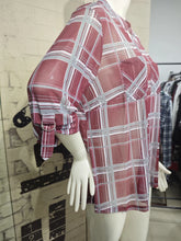Load image into Gallery viewer, Summer Woman Top Clothing Elegant Blouses Korean Popular Reviews Many Girls Clothes Women'S Plaid Shirt Shirts & Blouses Deals