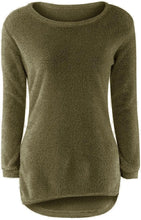 Load image into Gallery viewer, 2024 Women Warm Sweaters Solid Color O Neck Loose Knitted Pullover Long Sweater Casual Blouse Lady Hipster Comfortable Clothing