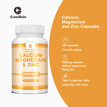 Load image into Gallery viewer, Calcium + Zinc + Magnesium Capsules - Support Bones, Teeth, Heart, and Enhance Immune System Function - 120 Capsules