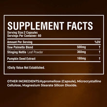 Load image into Gallery viewer, Saw Palmetto Capsules - Men's Prostate Health, Prevent Hair Loss, Relieve Frequent Urinary Incontinence - 120 Capsules