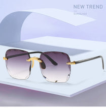 Load image into Gallery viewer, Square Rimless Sunglasses Women Luxury Brand Designer Summer Red Glasses Fashion Sun glasses For Men UV400 Shades Oculos